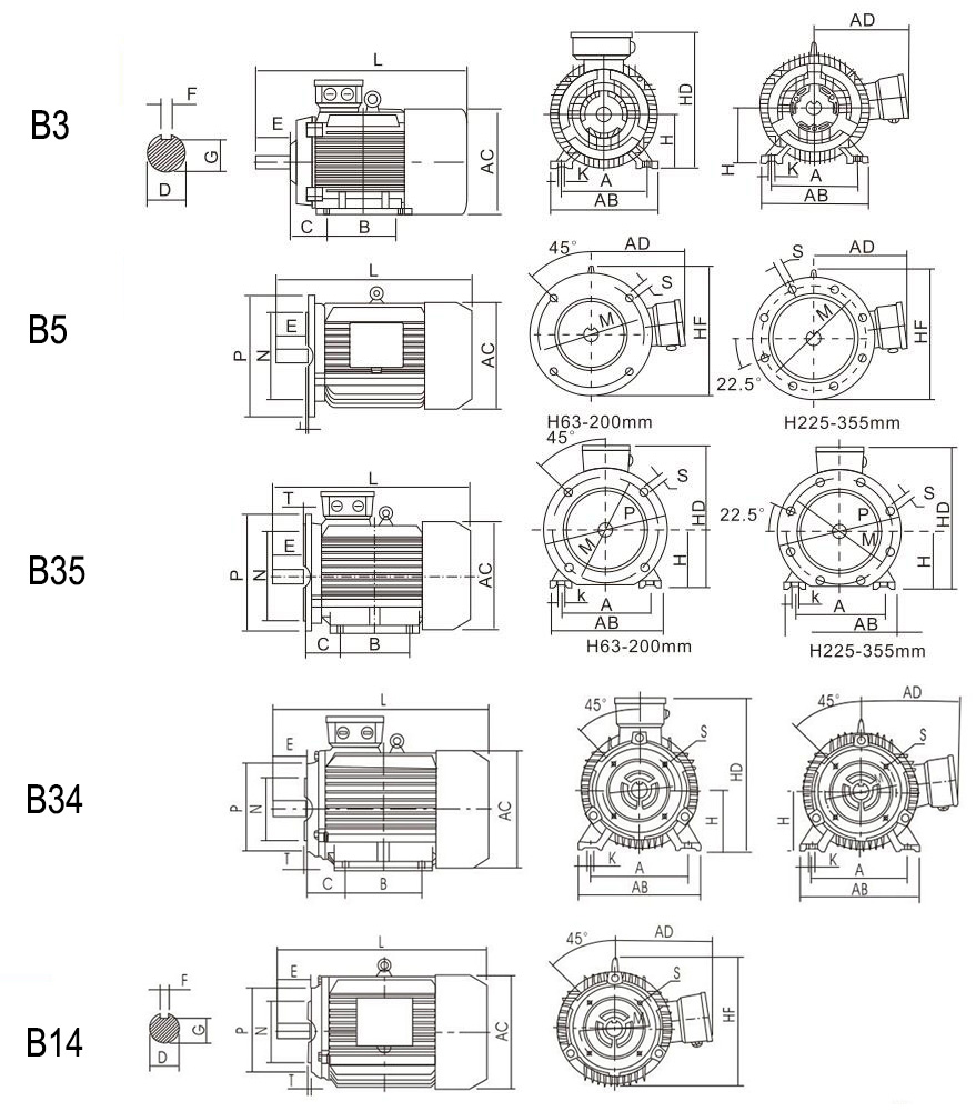 IE3 Series Premium Efficiency Three Phase Asynchronous Motor Installation