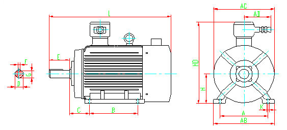 YBBP Series Three Phase Flameproof Asynchronous Variable Frequency Adjustable-Speed Motor Installation