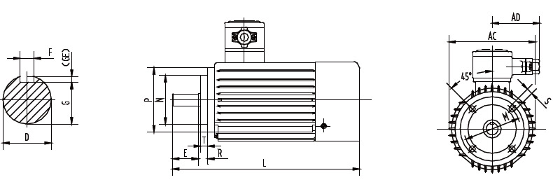 YBX4 Series Flameproof Three Phase Asynchronous Motor B5 Installation Method