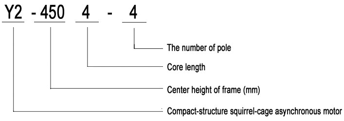 Y2 Series IC411 TEFC Compacted High Voltage 6KV 10KV Squirrel Cage Motor Model Explanation